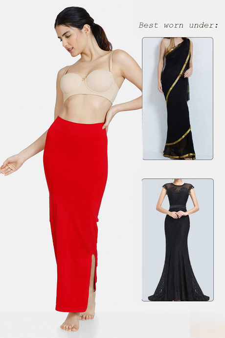 Zivame All Day Seamless Mermaid Saree Shapewear - Tango Red — image 4